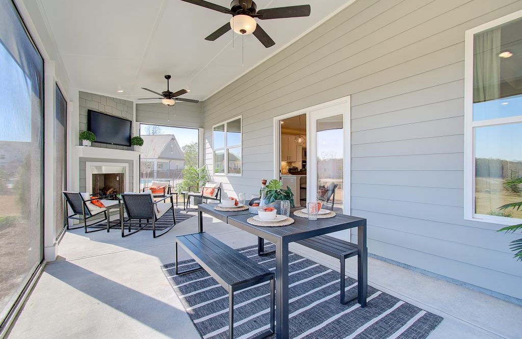 outdoor space enclosed patio Mallard's Landing Model Home the turnbridge plan
