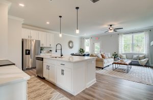 kitchen island, model home