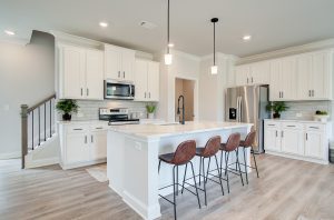 kitchen island, model home