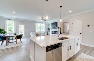 kitchen island, model home