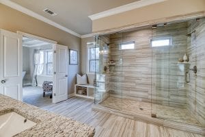 Model Home Bentley-Chafin-Communities-Owners-Bath-with-Enlarged-Shower