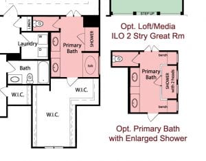 Enlarged Shower Option by Chafin Communities