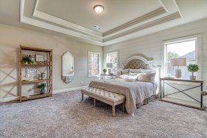 shiplap wall in bedroom