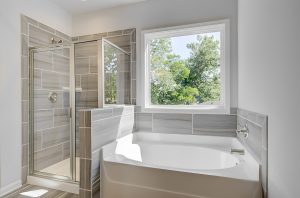tub and shower combo with window