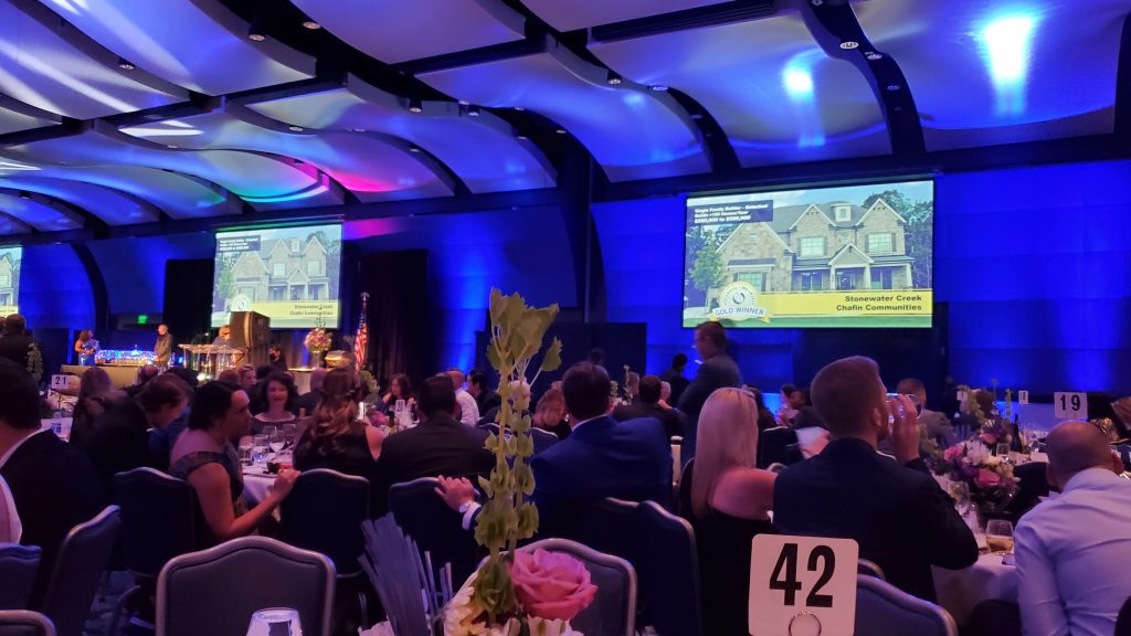 tv screens on the stage