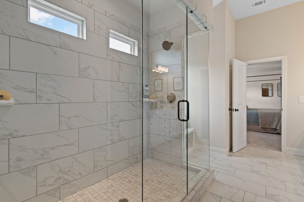 7 foot glass enclosed shower