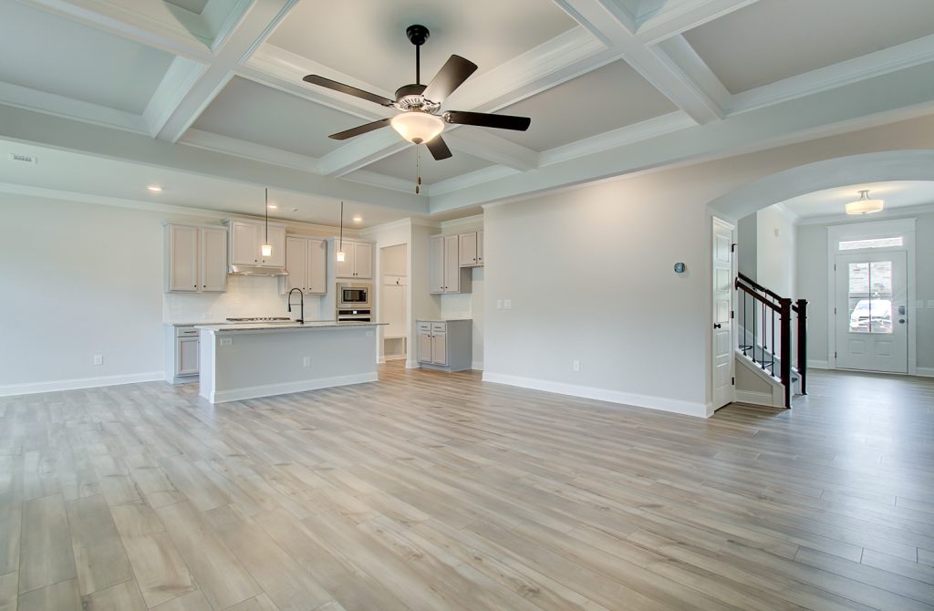 coffered ceiling in great room