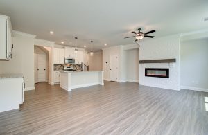 kitchen and great room view open concept