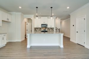 kitchen island and granite countertops