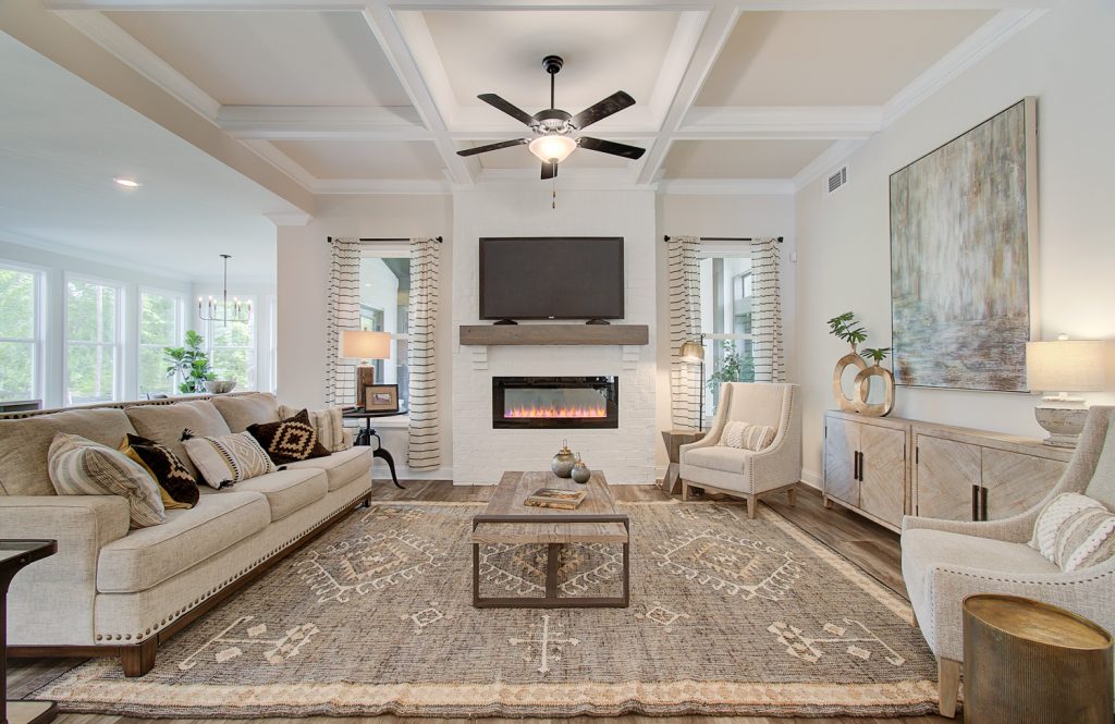 living rom with fireplace
