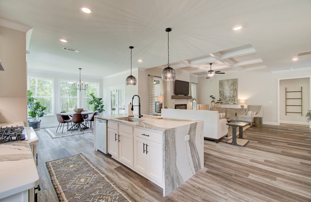 waterfall kitchen island