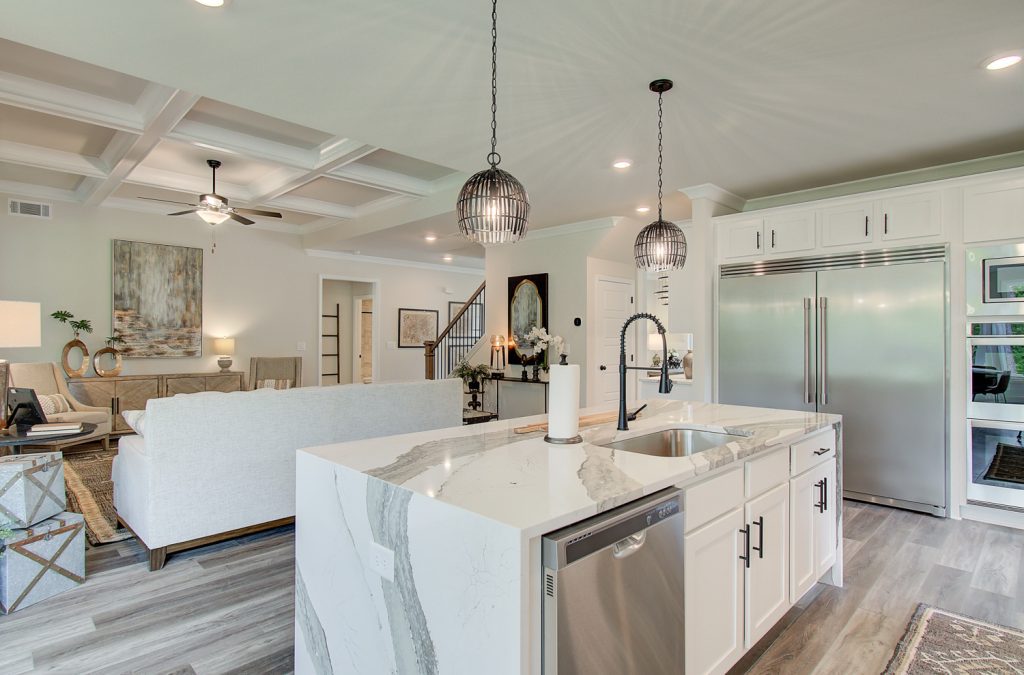 waterfall kitchen island