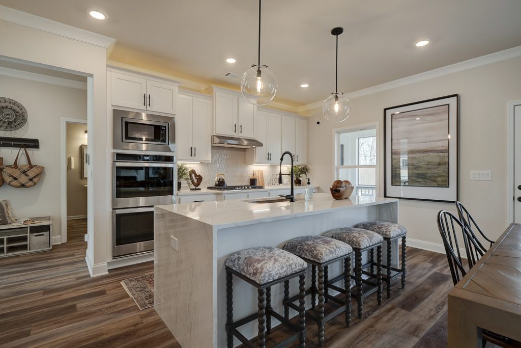 kitchen island of model home by chafin communities